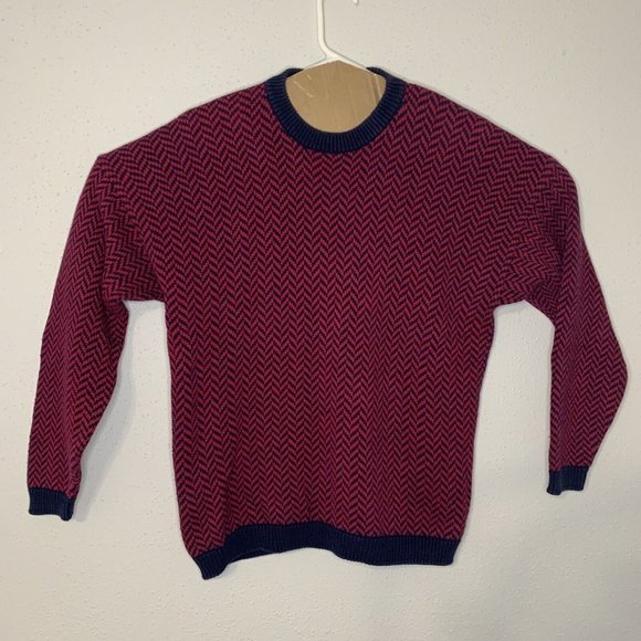 Essential Elements‎ Retro Crewneck Knit Grandpa Sweater Cotton Size L Geometric - Picture 1 of 5